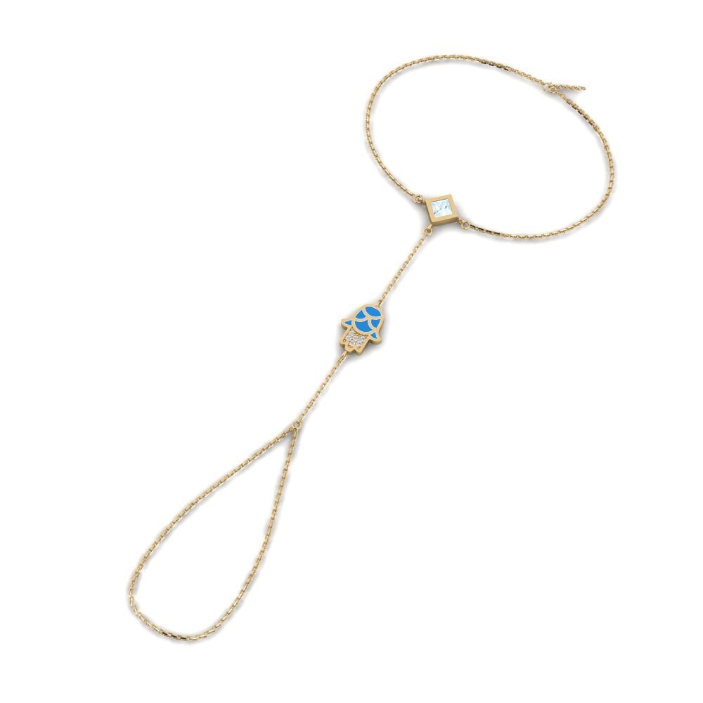 Aquamarine Finger Bracelet Pwoteje