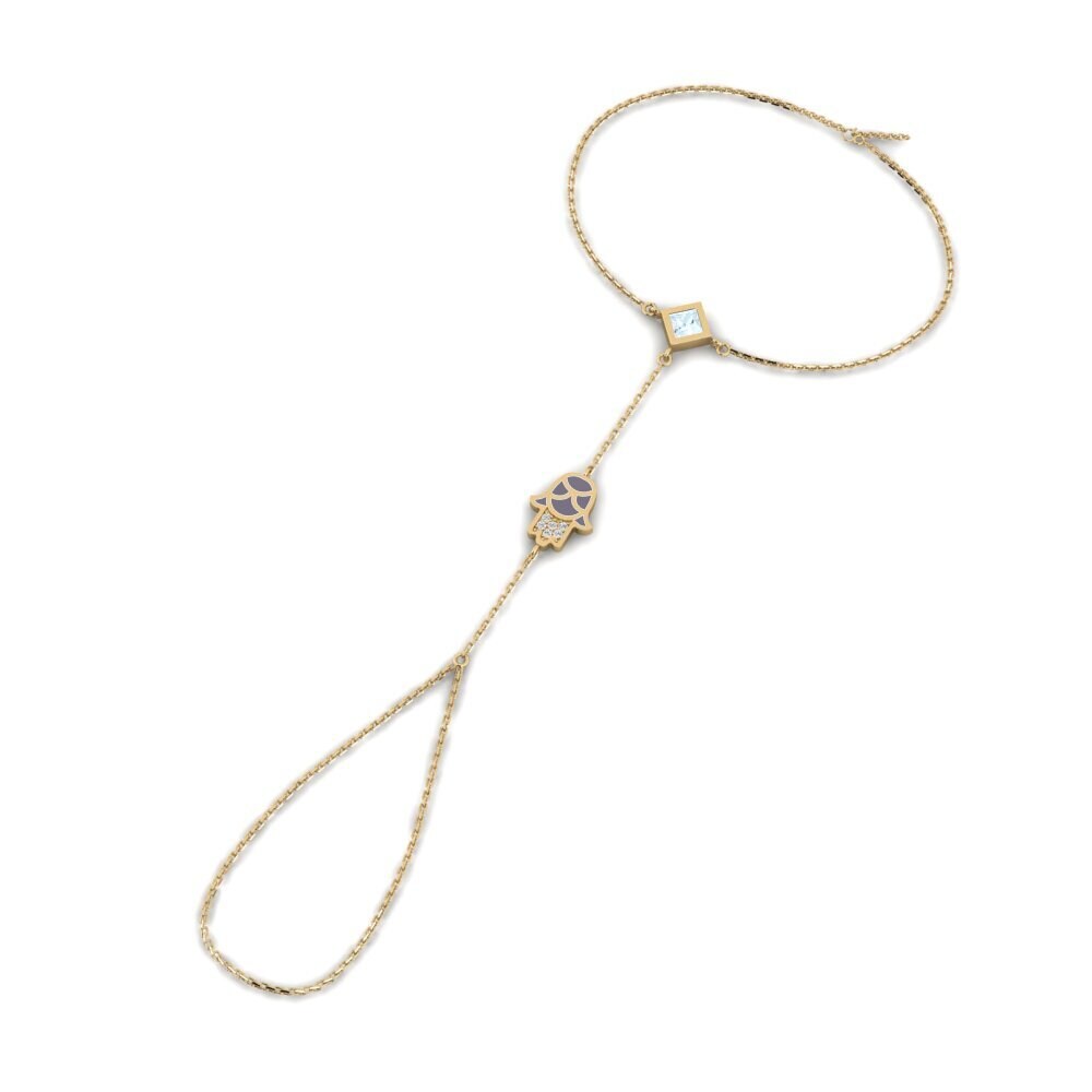 Aquamarine Finger Bracelet Pwoteje