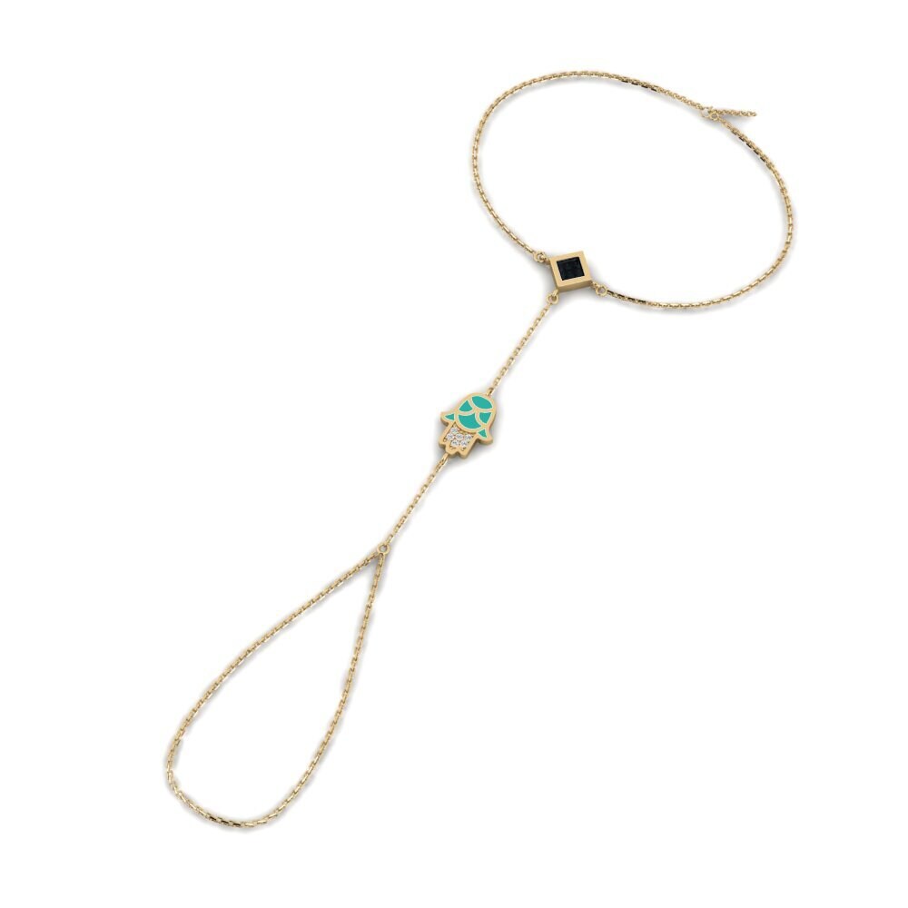 Black Opal Finger Bracelet Pwoteje