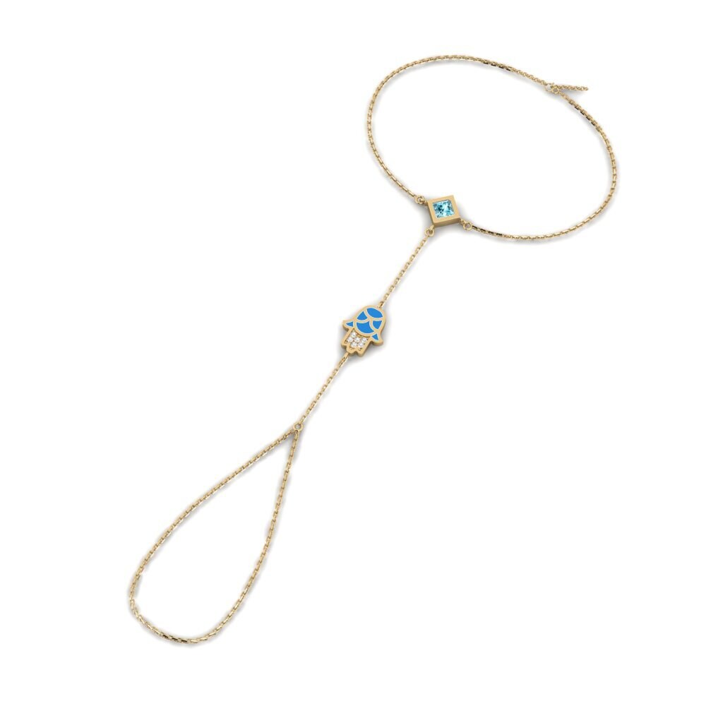 Armschmuck Finger Blauer Zirkon