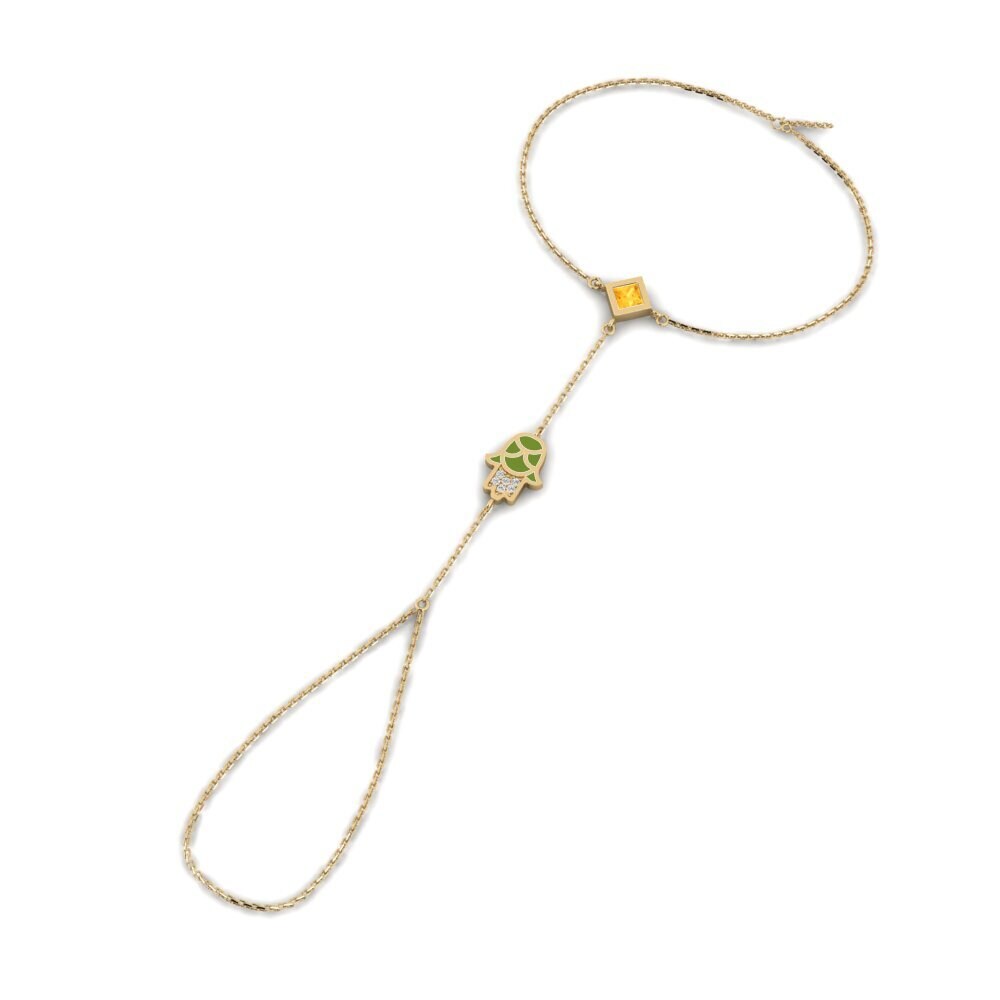 Citrine Finger Bracelet Pwoteje