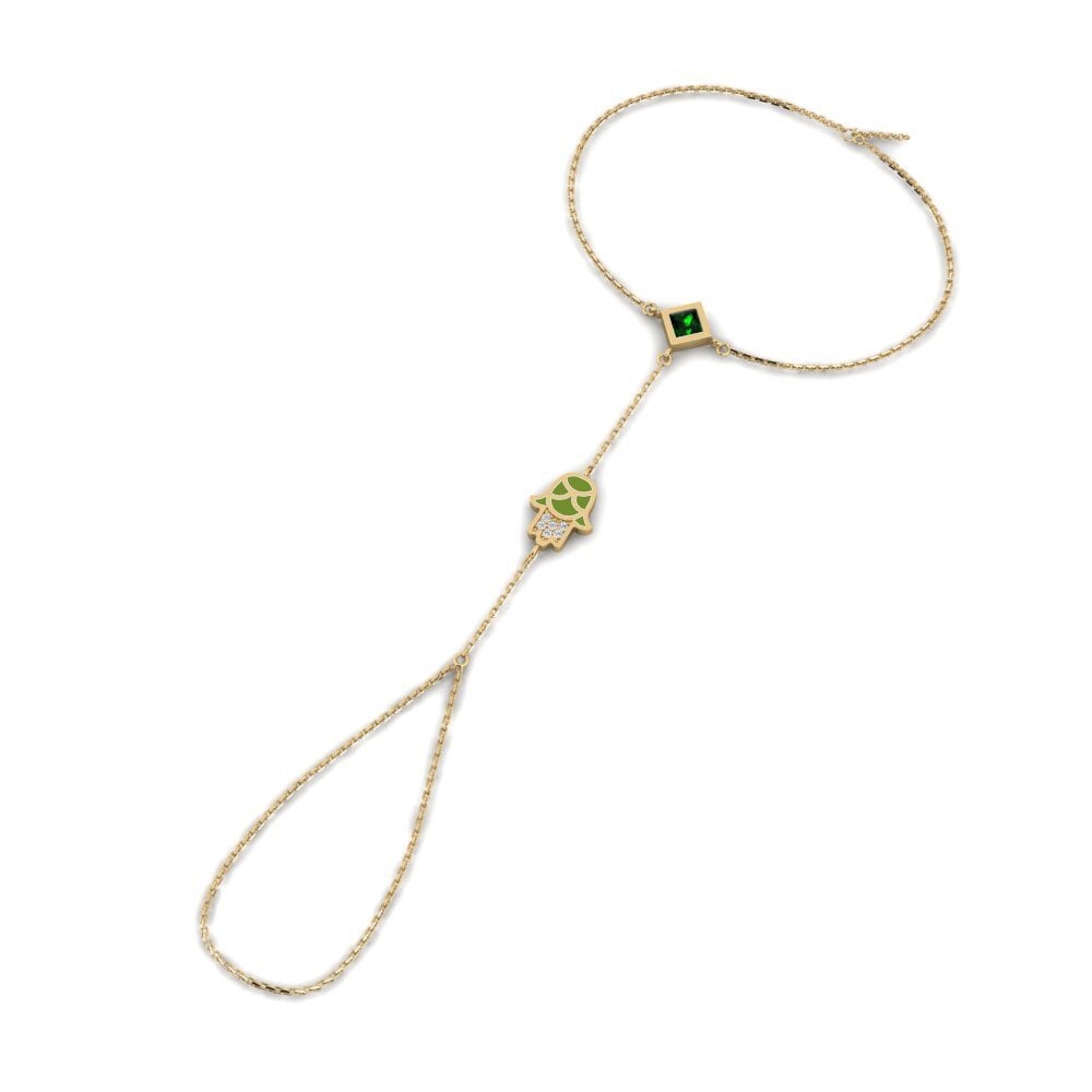 Green Tourmaline Finger Bracelet Pwoteje