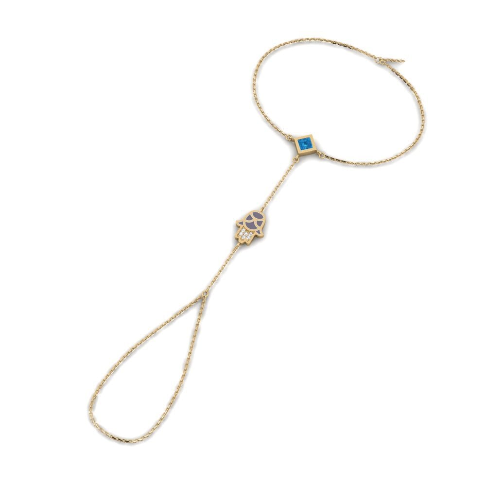 Armschmuck Finger Blauer Topas
