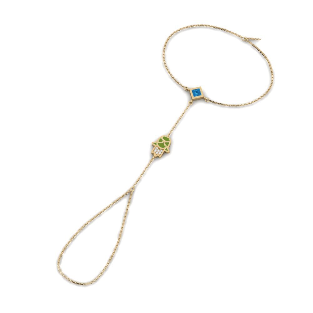 Armschmuck Finger Blauer Topas