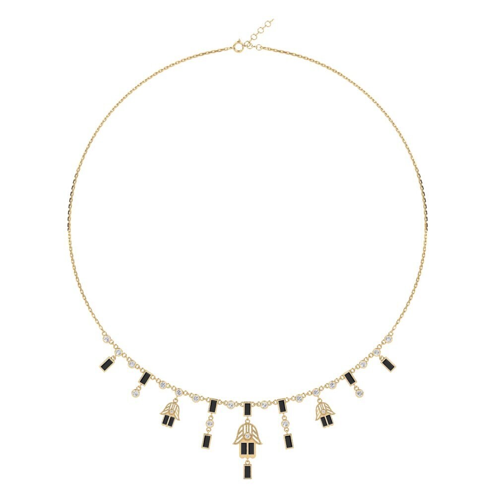 Baguette Black Onyx Women's Necklace Snachala
