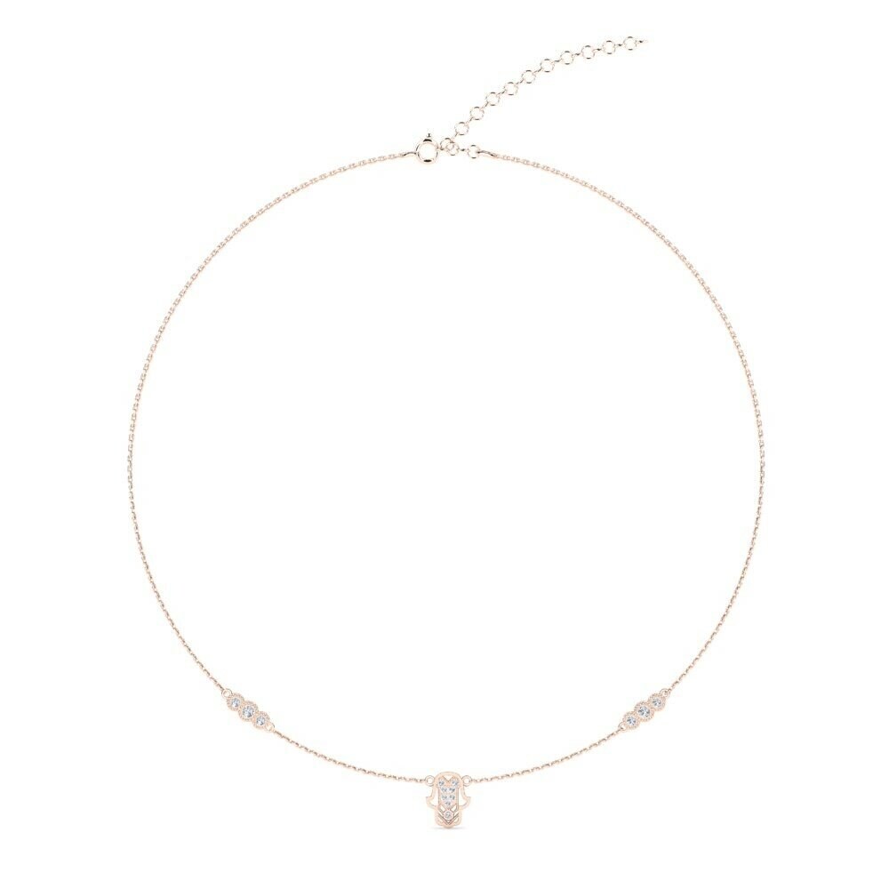 Vàng Hồng 18K Kim Cương Nhân Tạo Dây chuyền choker nữ Tenista