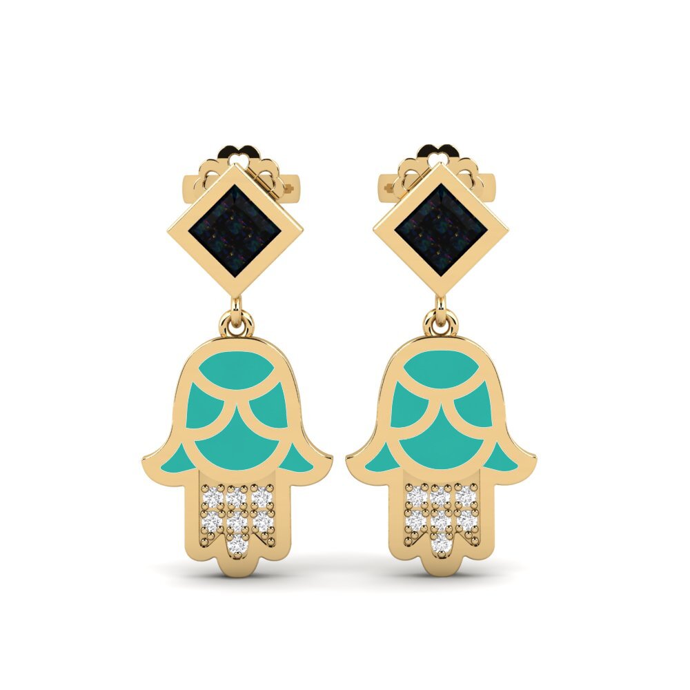 Drops & Dangle Black Opal Earrings