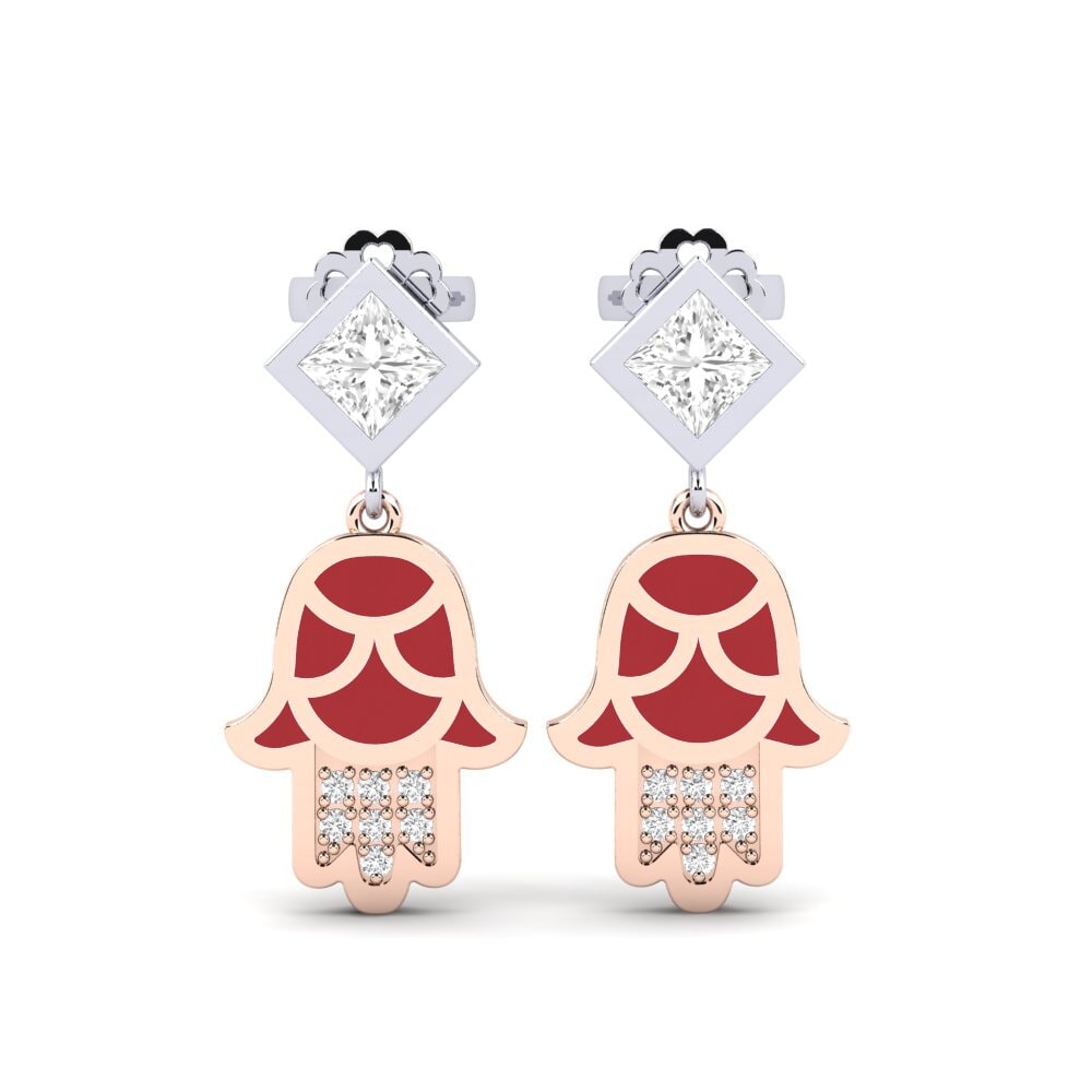 18ct Rose / White Gold Women's Earring Toukchet