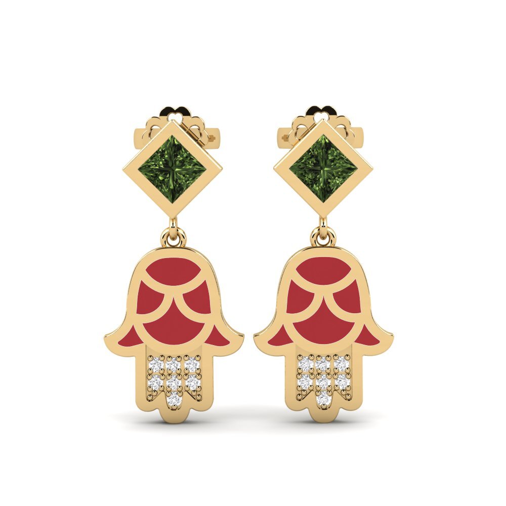 Drops & Dangle Green Sapphire Earrings