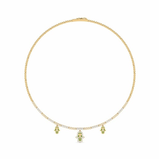 Collier Vertroue 585 Yellow Gold & White Sapphire