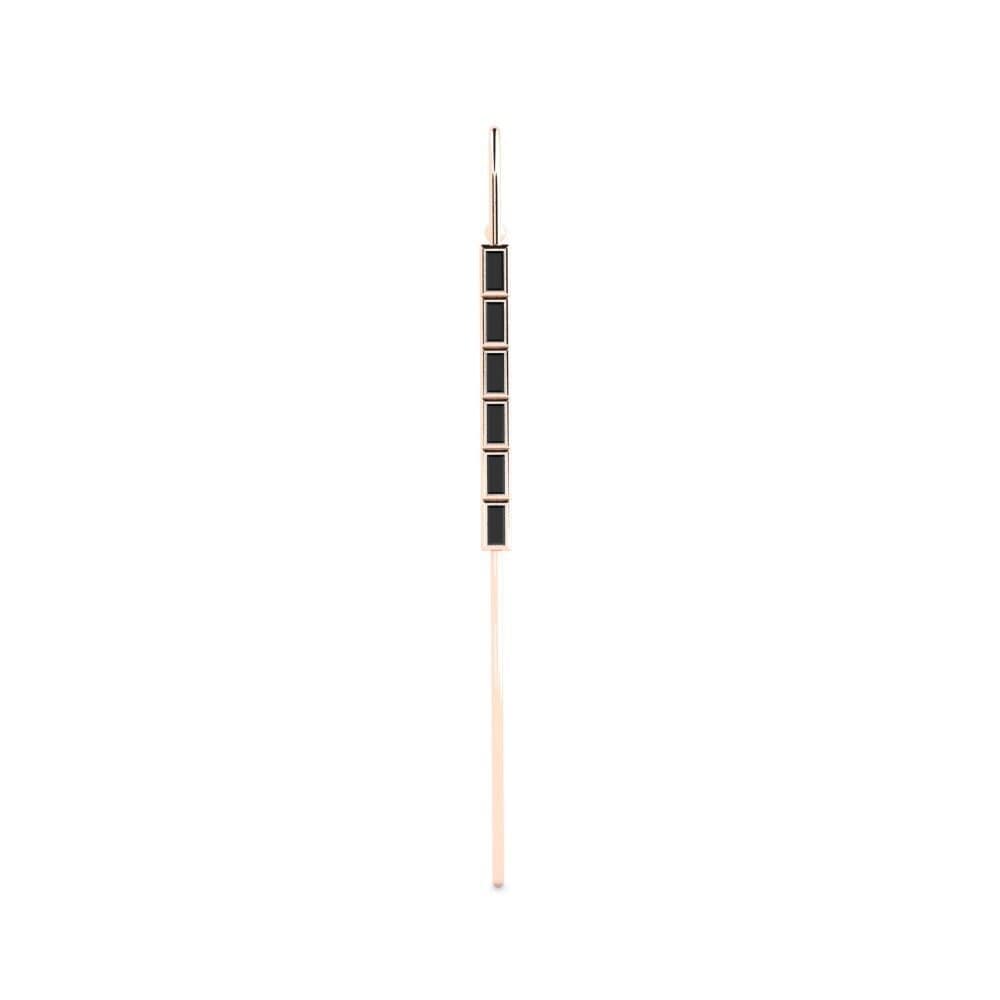14K Rood Goud Zwarte Diamant Oorpiercing Gleor