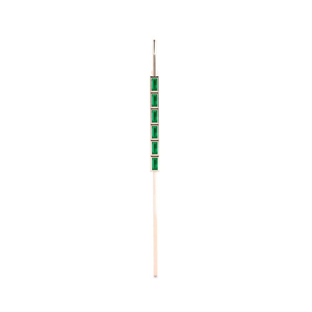 Rotgold 585 Grüner Zirkonia Ohrpiercings Gleor