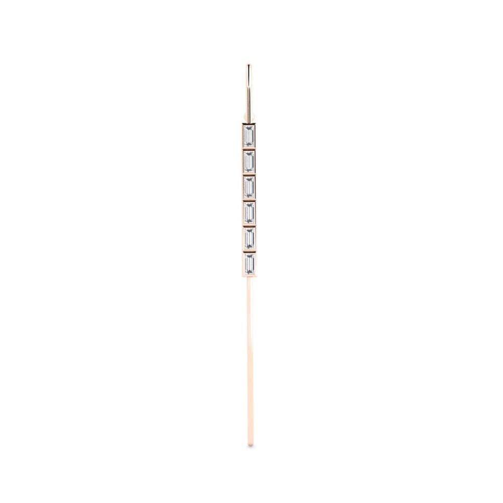 Rotgold 750 Labor-gezüchteter Diamant Ohrpiercings Gleor