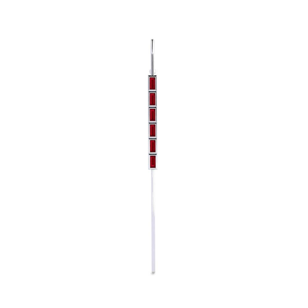 White Silver Red Zirconia Ear Piercing Gleor