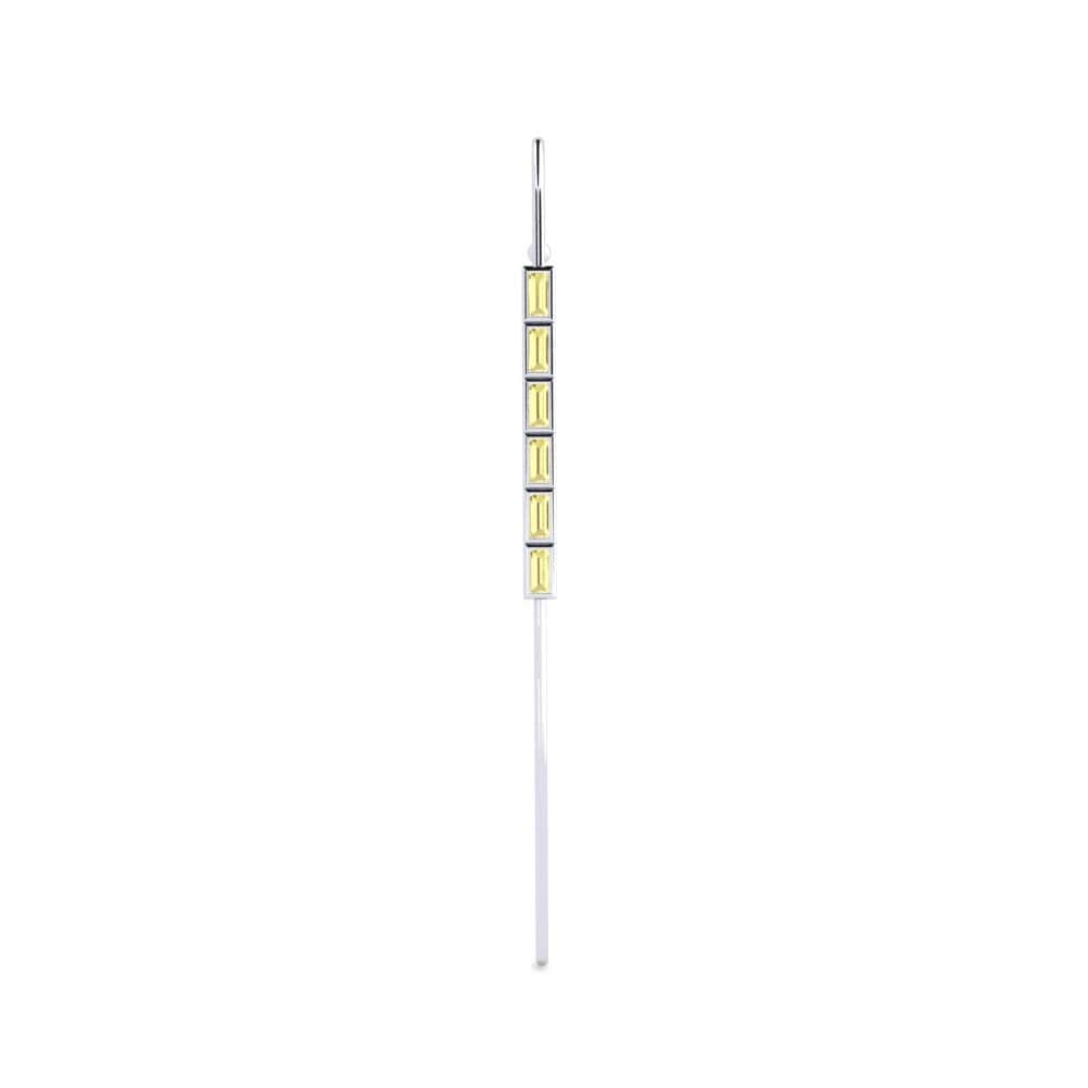 Weißsilber Gelber Saphir Ohrpiercings Gleor