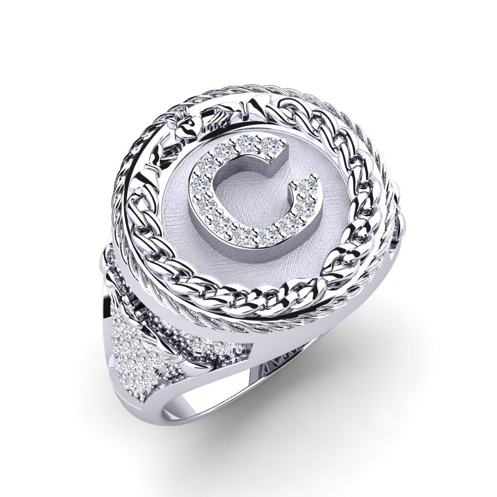 950 Palladium Men's Ring Baskug - C