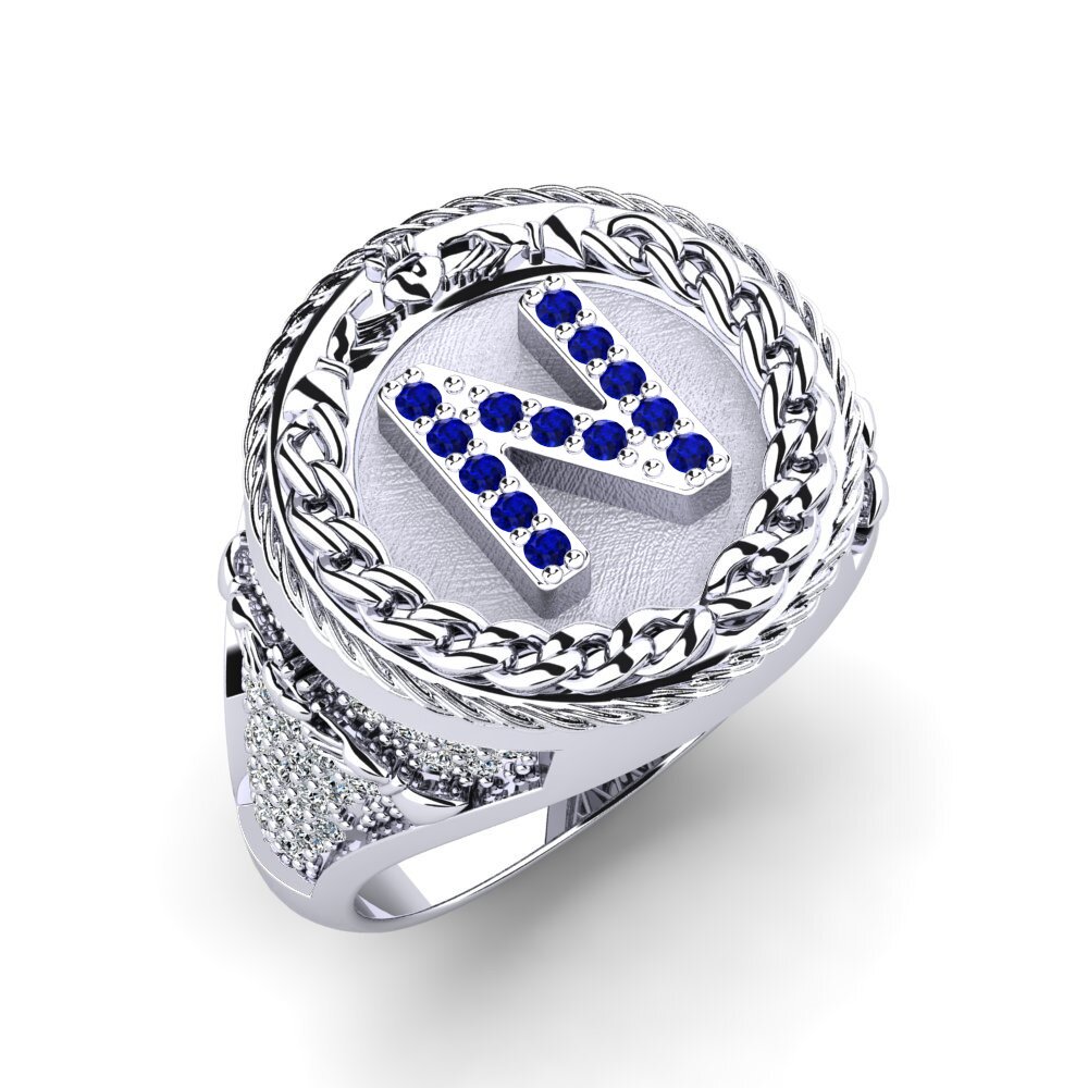 Zafiro Anillo de Hombre Baskug - N