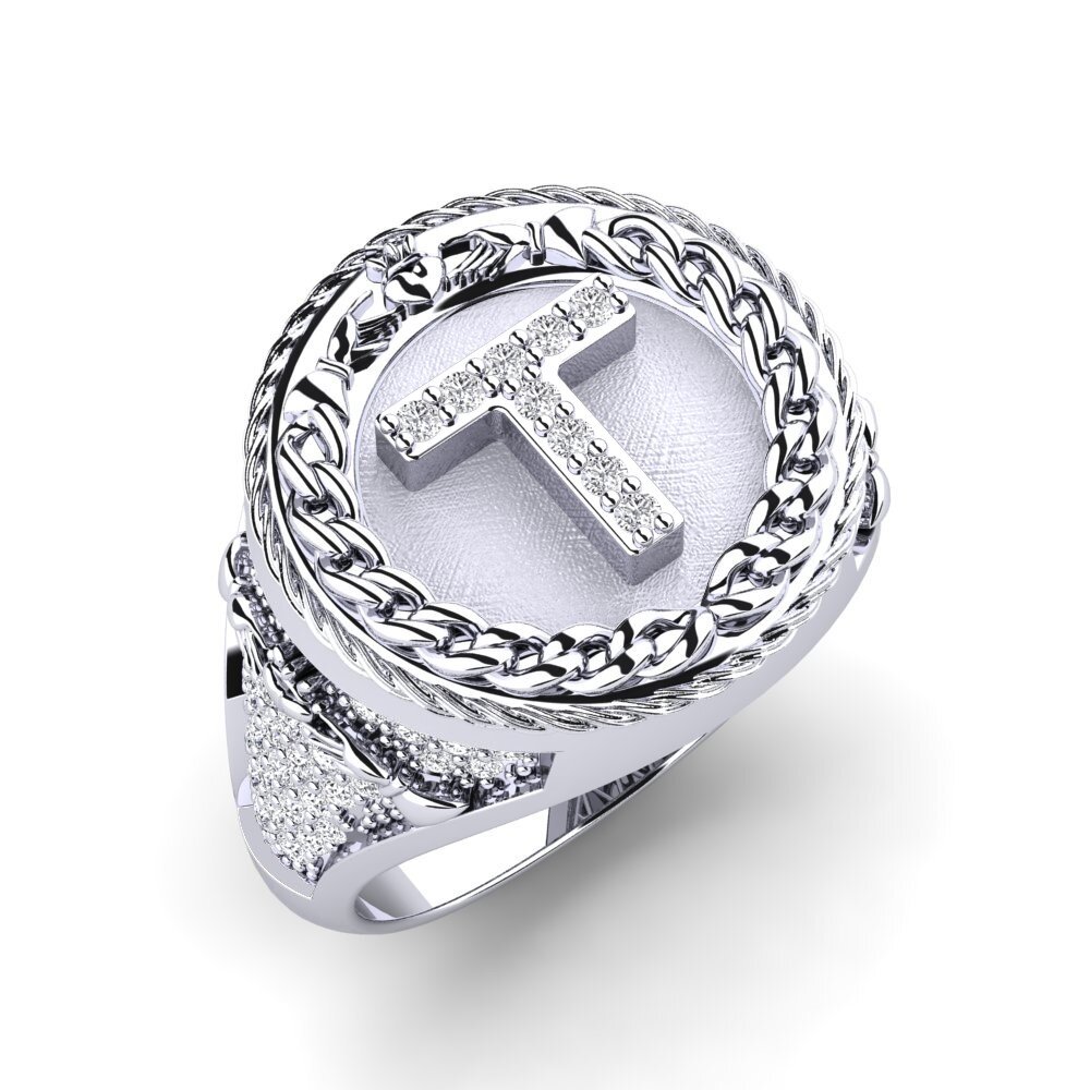 950 Palladium Men's Ring Baskug - T
