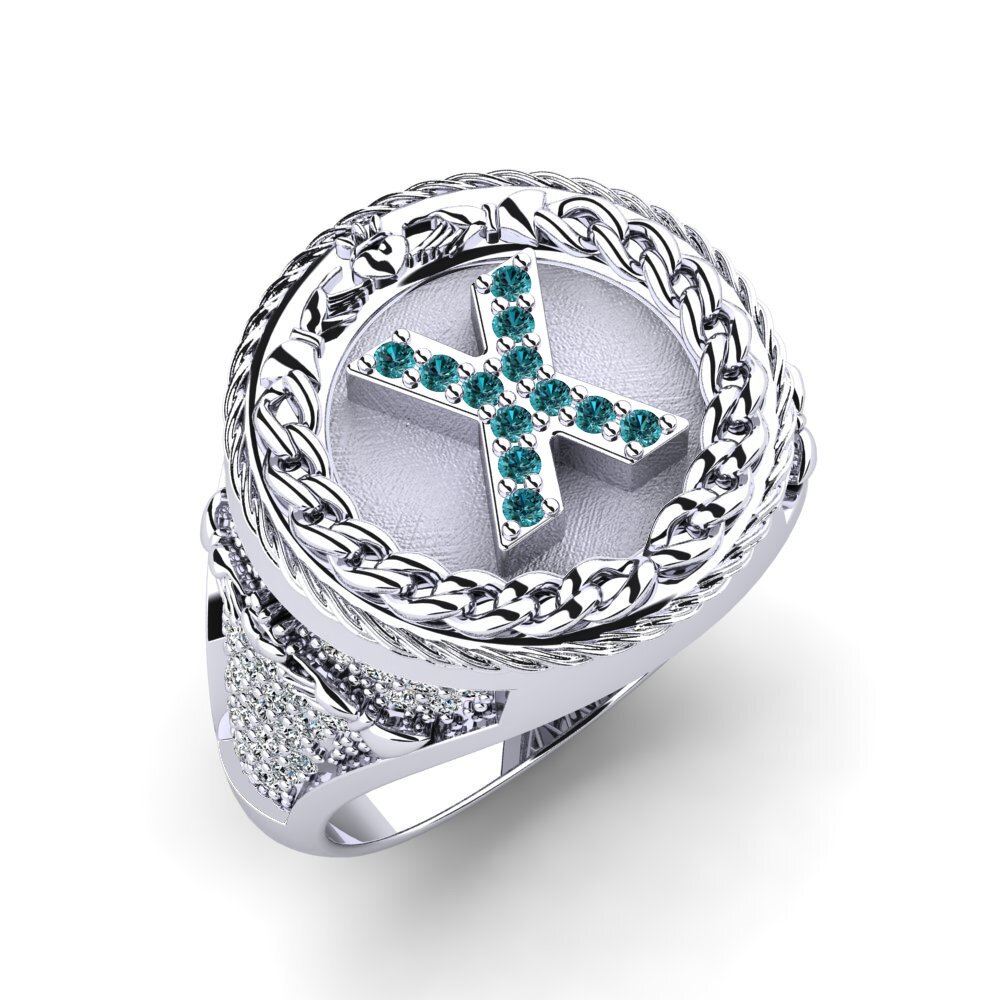 950 Palladium Men's Ring Baskug - X