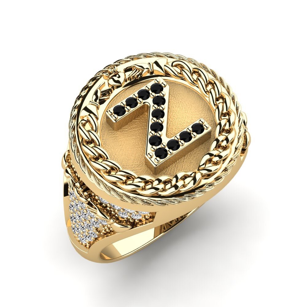 Black Onyx Men's Ring Baskug - Z
