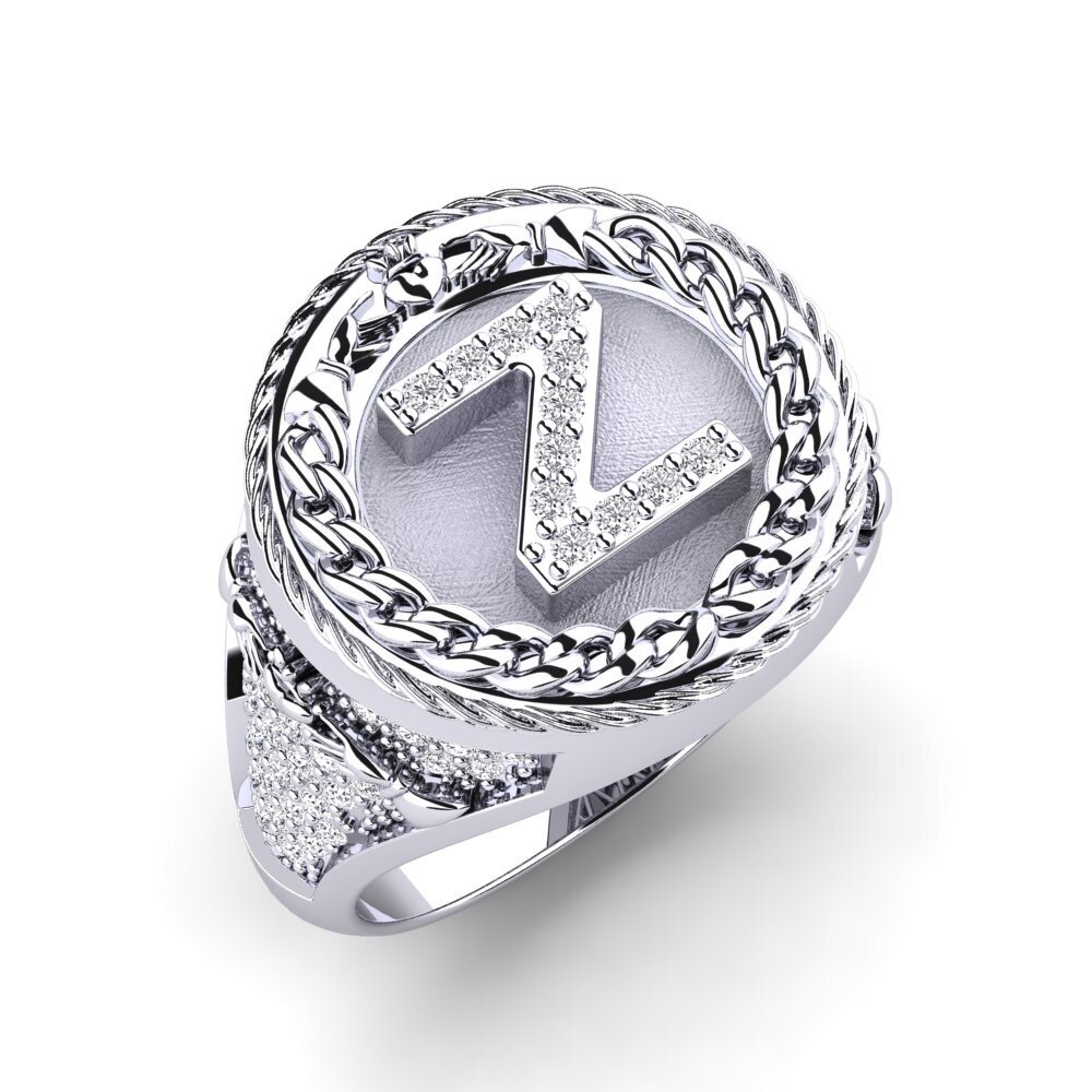 950 Palladium Men's Ring Baskug - Z