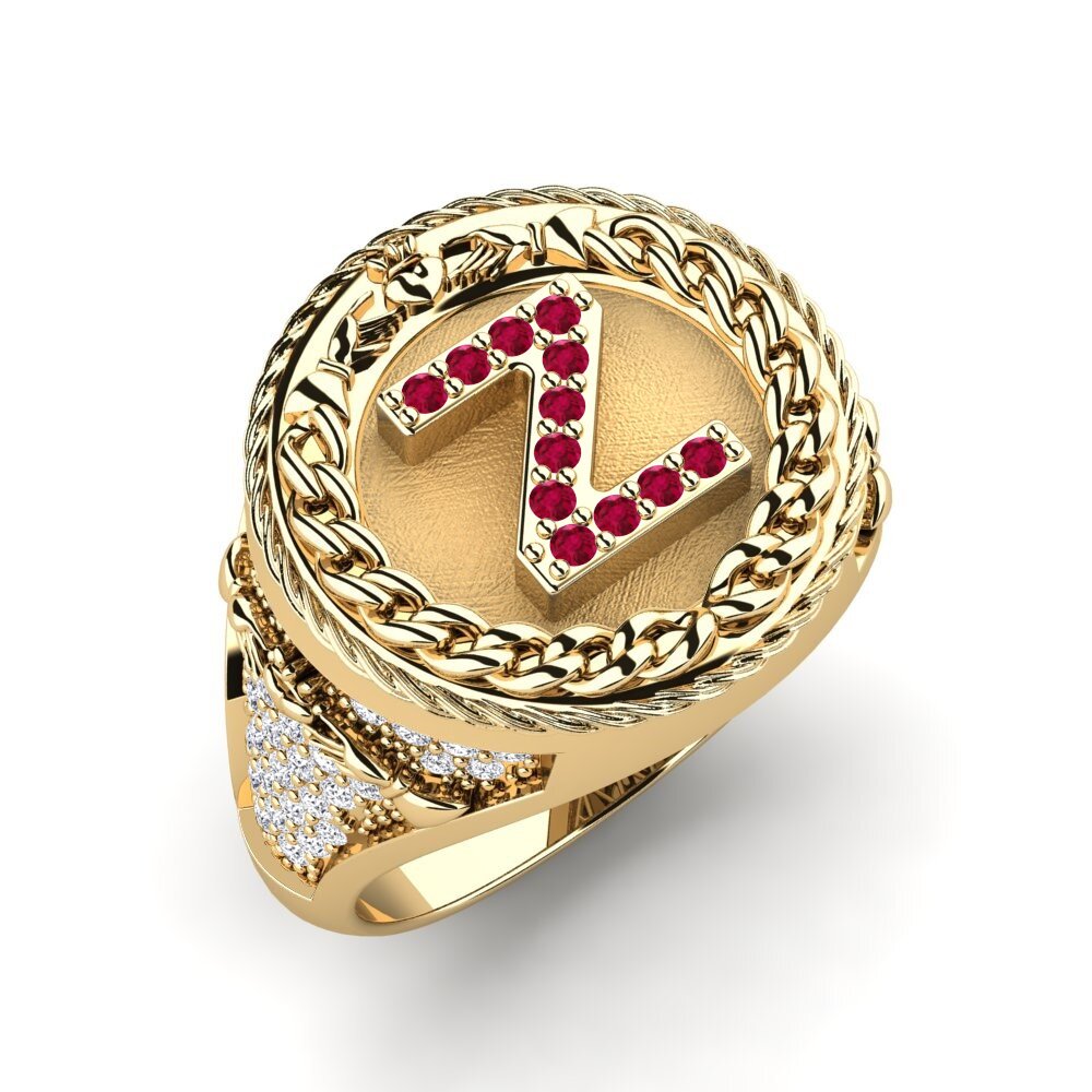 Ronde Rubis Bague pour homme Baskug - Z