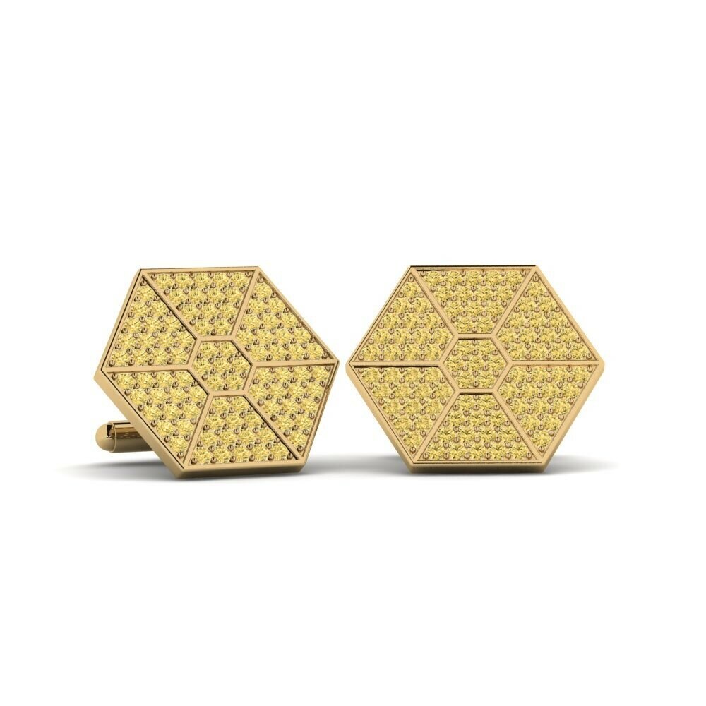 Bouton de manchette Aidier Diamant Jaune