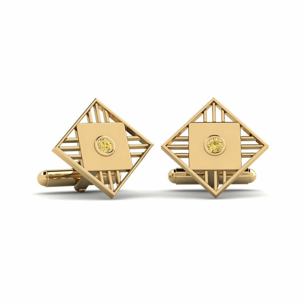 Yellow Diamond Cufflink Angan