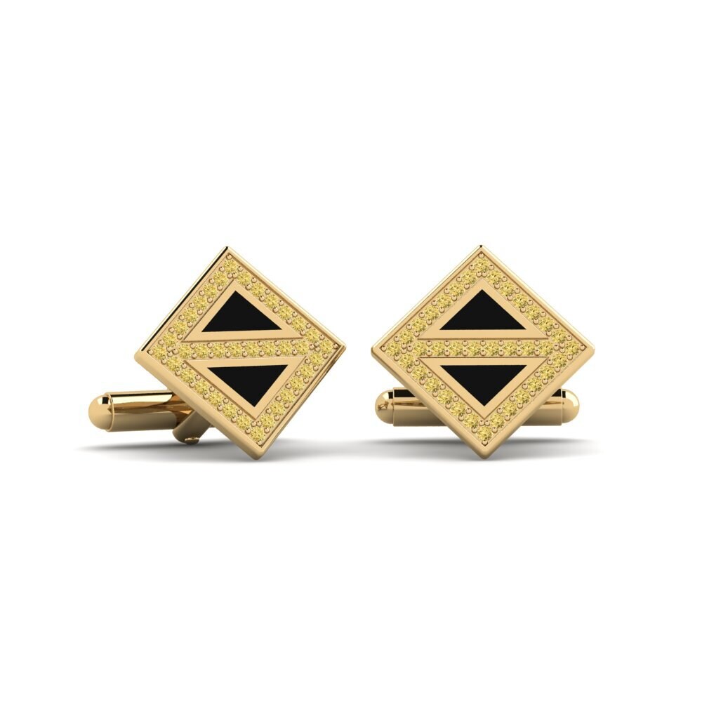 Diamante Amarelo Abotoadura Myst