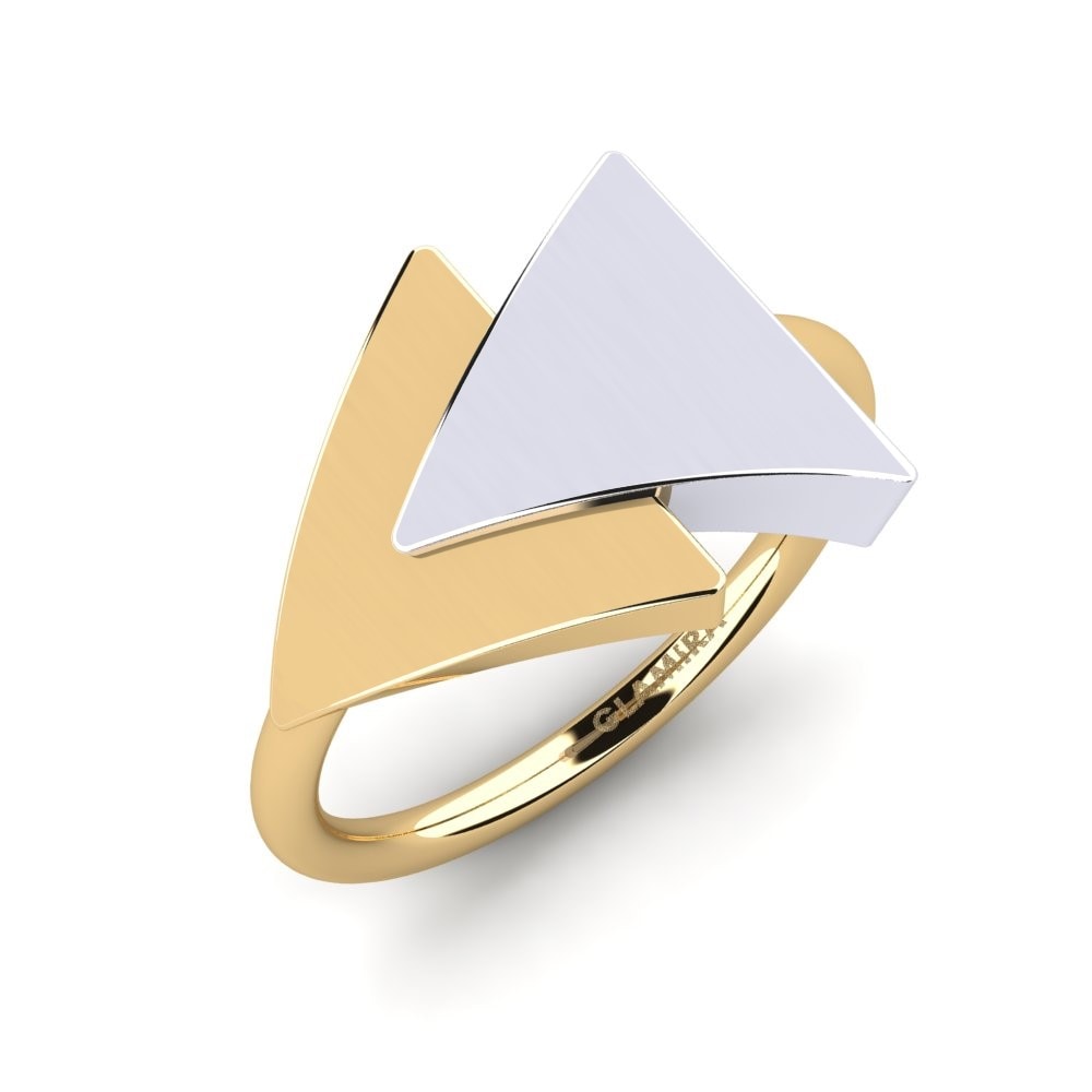 18k Oro Amarillo & Blanco Anillo Cocober