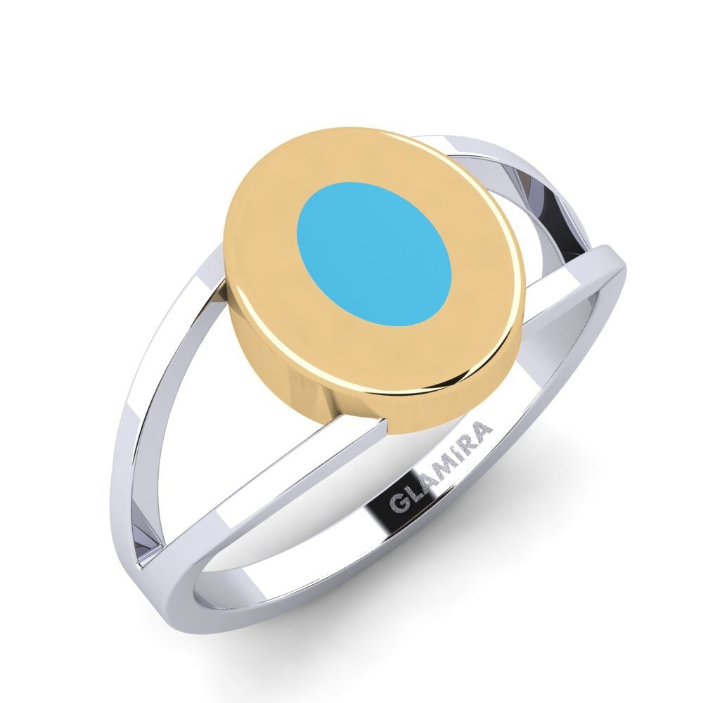 9k Oro Blanco & Amarillo Anillo Distarde