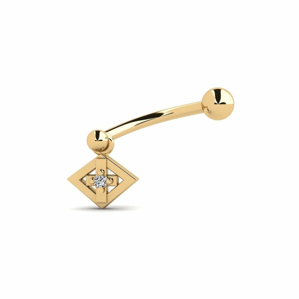 Cartilage Piercing De Oreja Emanuelle Oro Amarillo 585 Cristal de Swarovski