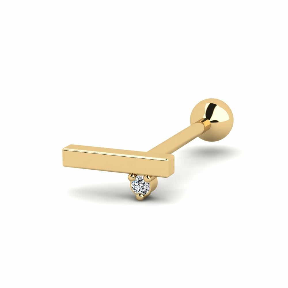 Cartilage Piercing De Oreja Energique Oro Amarillo 585 Cristal de Swarovski