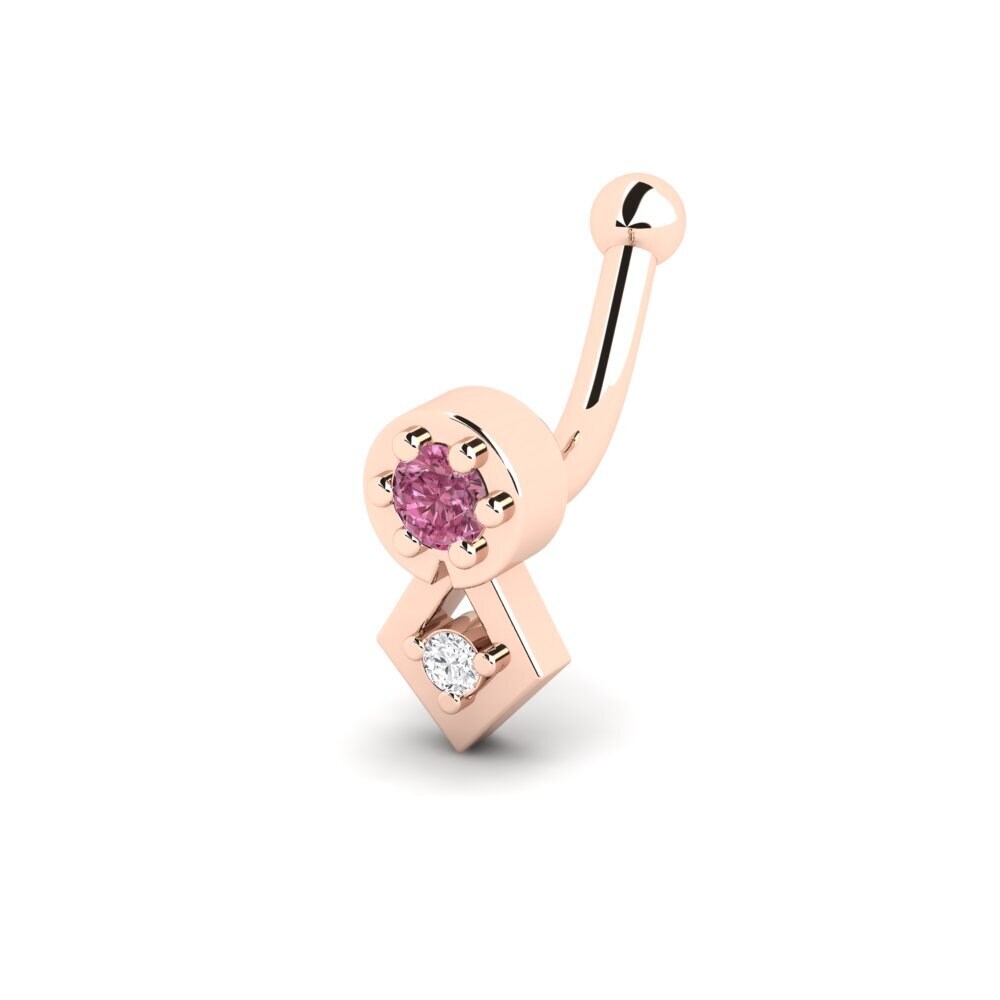 9ct Rose Gold Rhodolite Garnet Ear Piercing Hugos