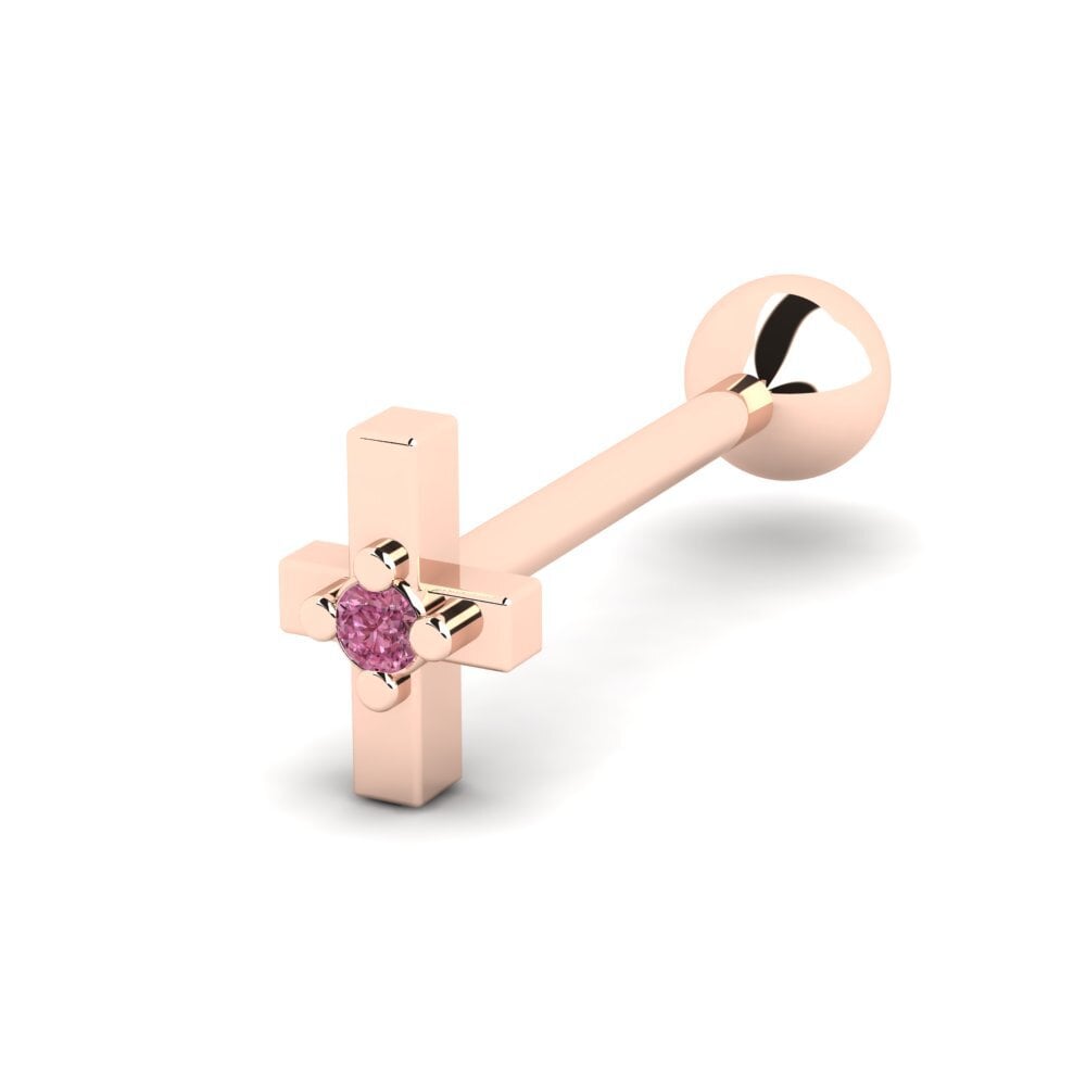 9ct Rose Gold Rhodolite Garnet Ear Piercing Ludvig