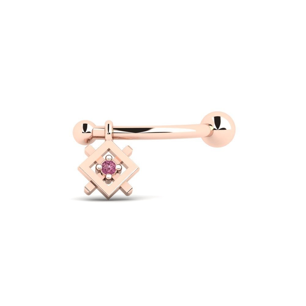 9ct Rose Gold Rhodolite Garnet Ear Piercing Nicoles