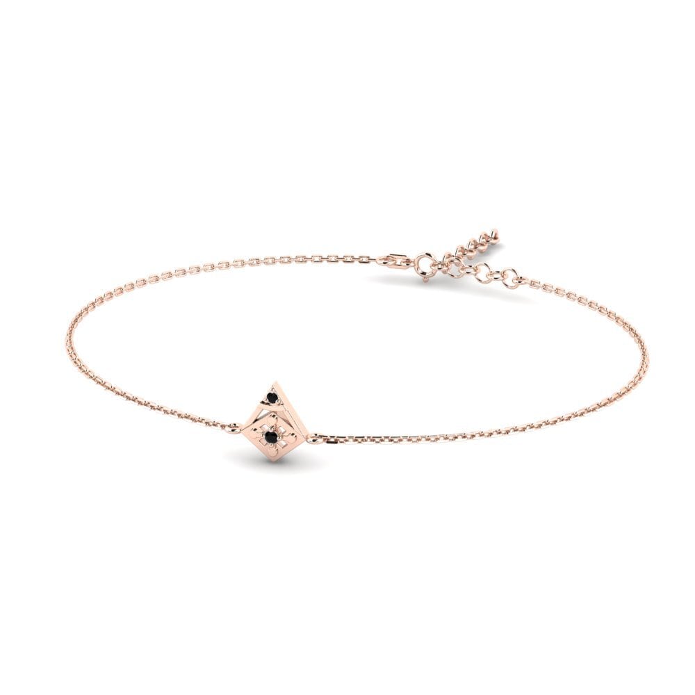 9ct Rose Gold Black Sapphire Women's Bracelet Otylia