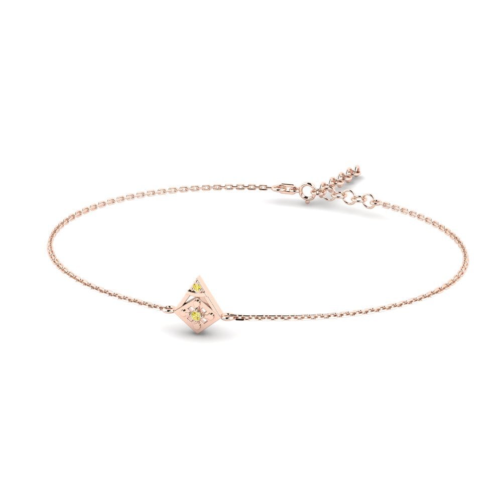 9ct Rose Gold Yellow Sapphire Women's Bracelet Otylia