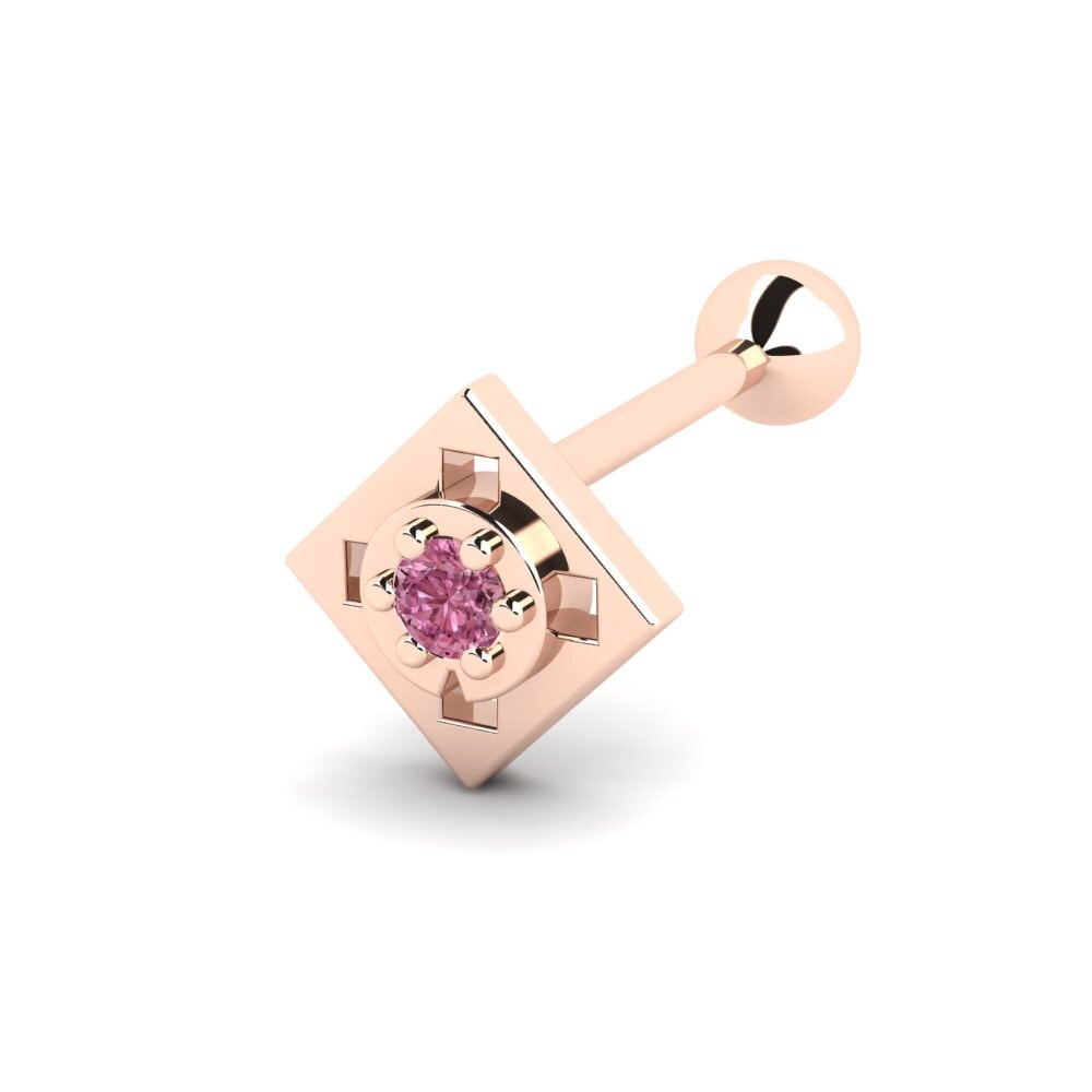 9ct Rose Gold Rhodolite Garnet Ear Piercing Sanday