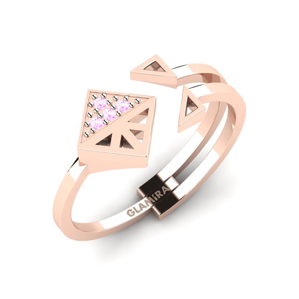 14k Oro Rosa Zafiro Rosado Anillo Workaday