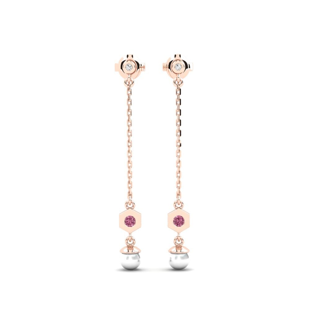 Rotgold 375 Rhodolit-Granat Damen ohrring Harianon
