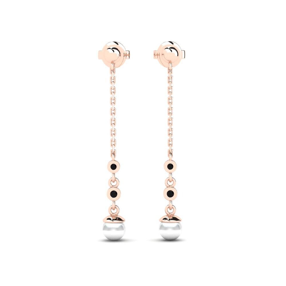 Rotgold 375 Schwarzer Onyx Damen ohrring Kalender