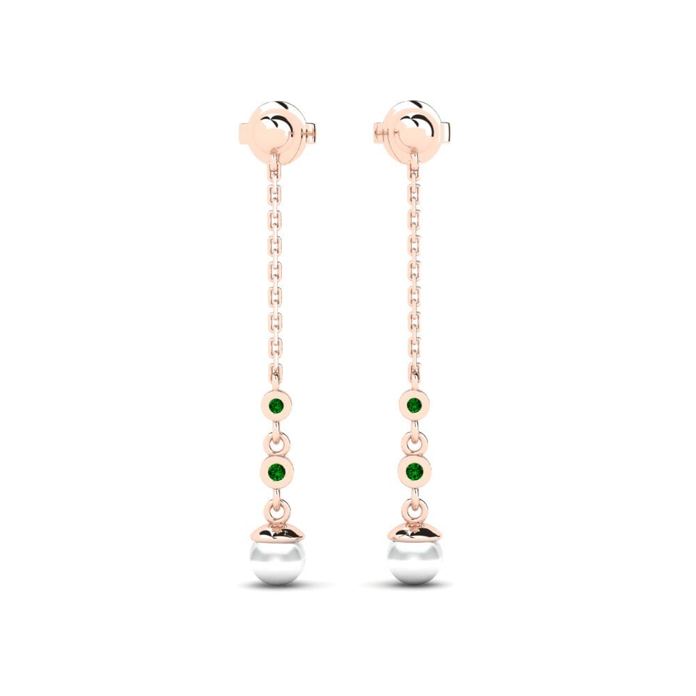 Rotgold 375 Grüner Zirkonia Damen ohrring Kalender