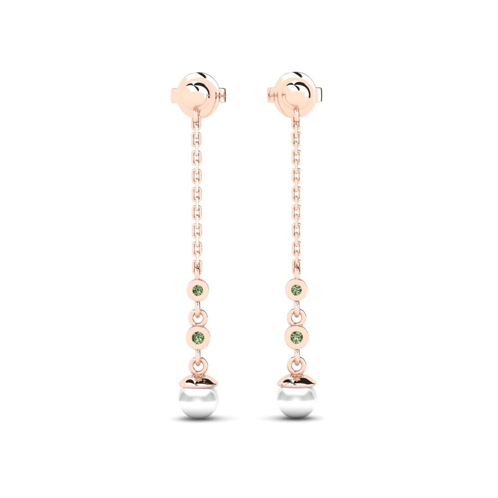 Rotgold 585 Grüner Diamant Damen ohrring Kalender