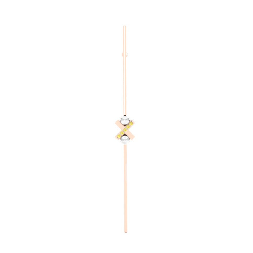 Rotgold 750 Gelber Saphir Damen ohrring Nafis