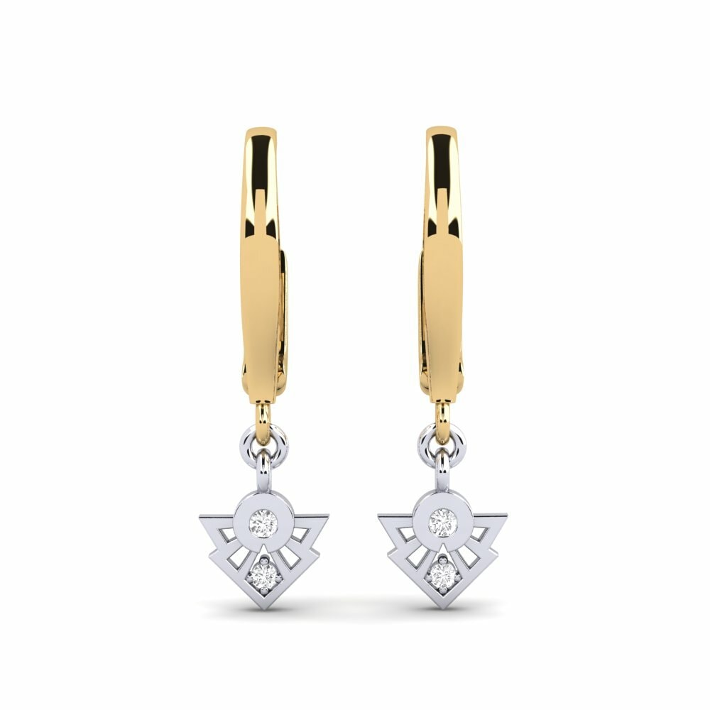 Oro Giallo & Bianco 585 Orecchino da donna Pennia