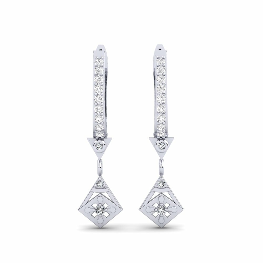 White gold crystal earrings hot sale