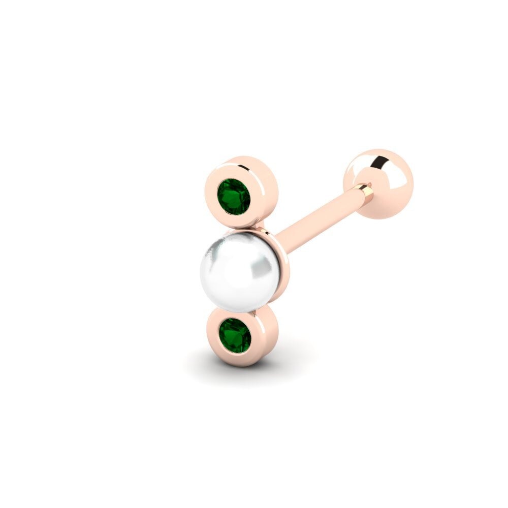 9ct Rose Gold Green Zirconia Ear Piercing Campurkan