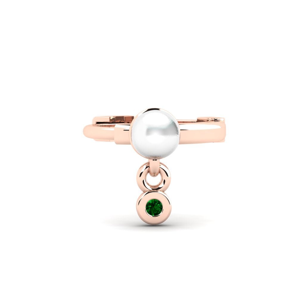 9ct Rose Gold Green Zirconia Ear Piercing Kholino