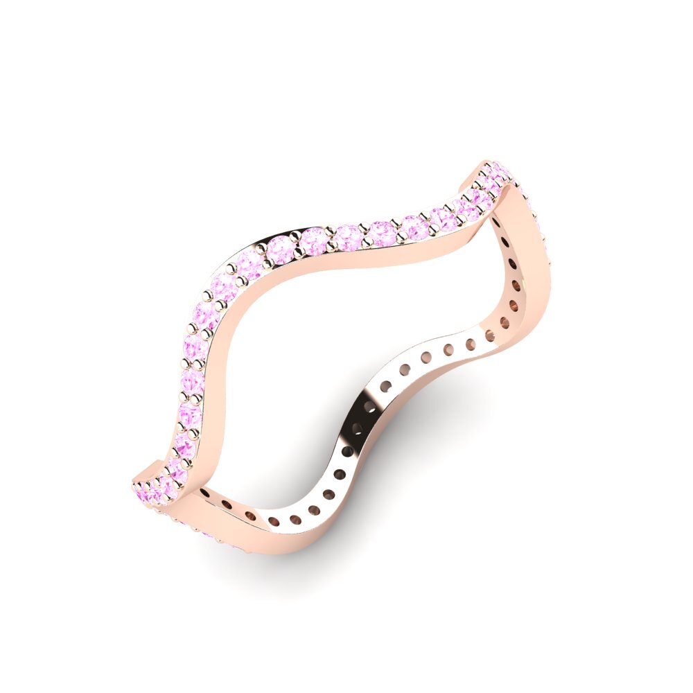 14k Oro Rosa Zafiro Rosado Anillo Nziza